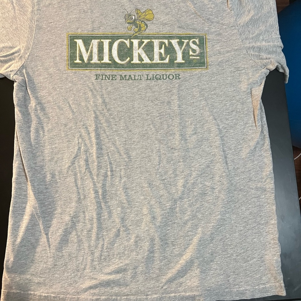 Old Navy Gray “Mickey's Malt Liquor” Collectible Graphic Tee